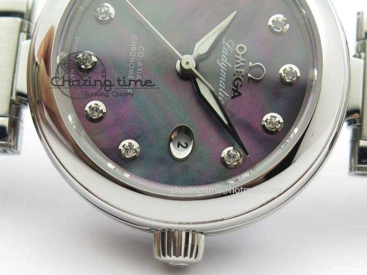 0106 De Ville Lady 34mm SS V6F 1:1 Best Edition Black MOP Dial On SS Bracelet SEIKO NH05A UrbanStyle 8152